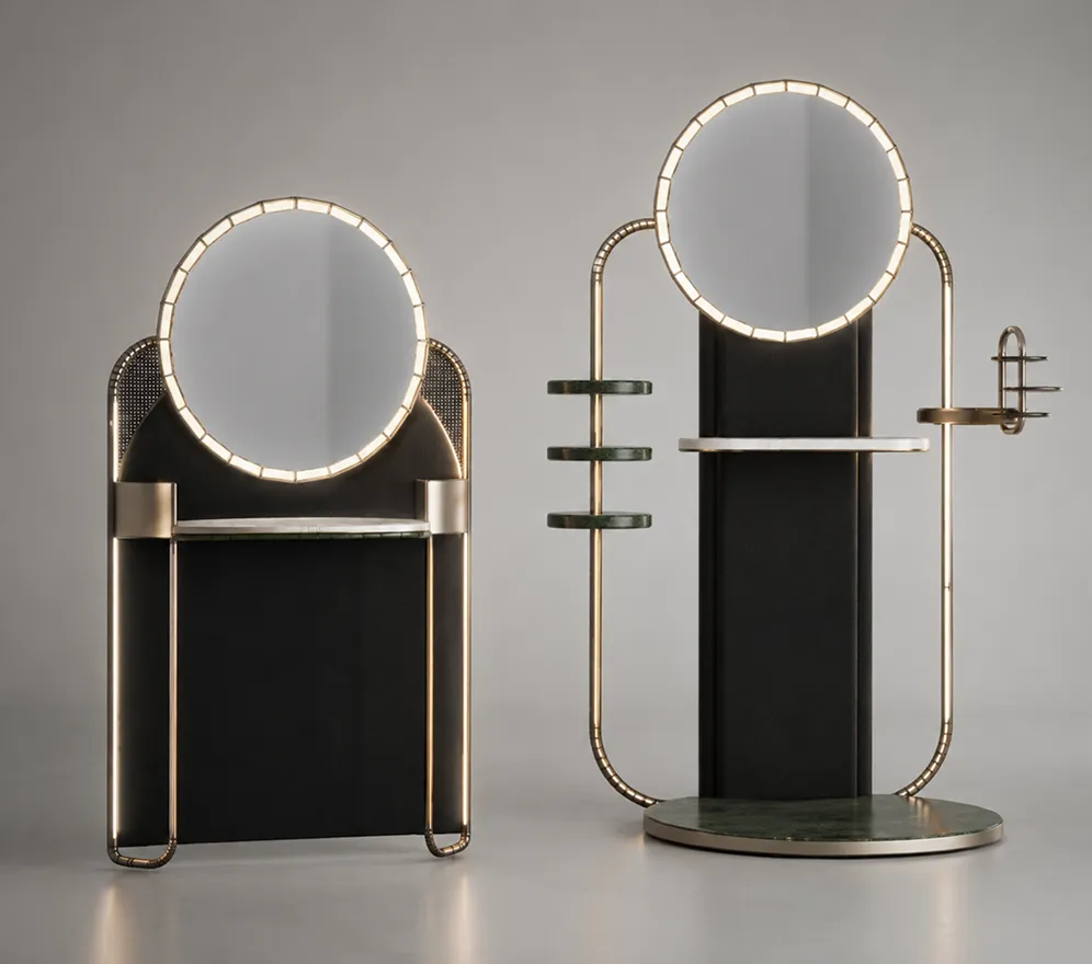 Rendered concepts for interactive vanity-inspired installations that blend smart technology with familiar household routines. Designed for a casual consumer event, the vignettes use approachable forms, illuminated mirrors, and playful interactive elements to demonstrate how connected devices can enhance everyday tasks, creating moments of delight, convenience, and discovery.